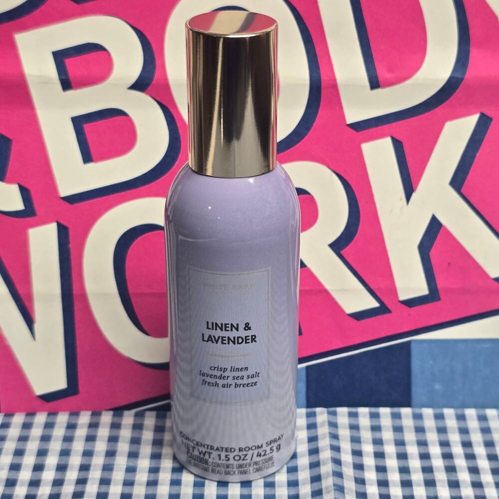 BBW Linen & Lavender Home Fragrance Room Spray White Barn